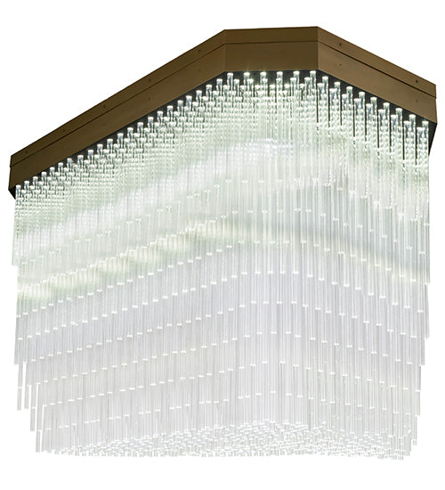 Meyda Lighting Havasu 84" LED Buttered Brass Flush Mount Light With Crystal Idalight Shade