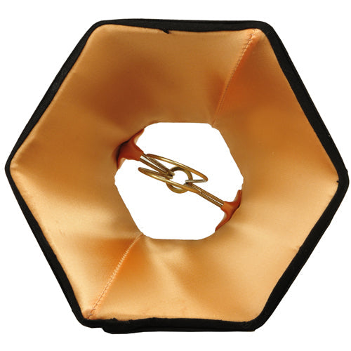 Meyda Lighting Hexagon 6"W x 5"H Black Fabric Shade With Gold Lining