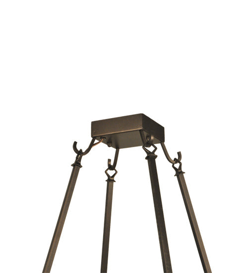 Meyda Lighting Horizon Bay 48" 6-Light Mahogany Bronze Chandelier With Beige Shade Glass