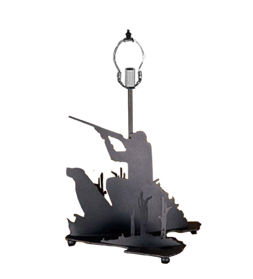 Meyda Lighting Hunter With Dog 14" 2-Light Black Table Lamp Base