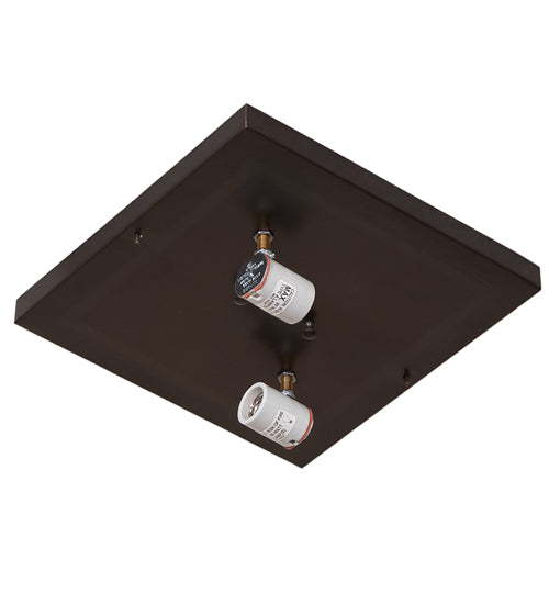 Meyda Lighting Hyde Park 17" 2-Light Craftsman Brown On Brass Deer Creek Flush Mount Light With Multi-Colored Shade Glass