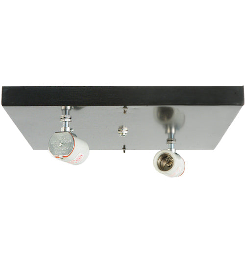 Meyda Lighting Hyde Park 17" 2-Light Craftsman Brown T Mission Flush Mount Light With Beige Art Shade Glass