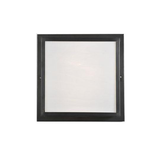 Meyda Lighting Hyde Park 17" 2-Light Craftsman Brown Valley View Flush Mount Light With White Shade Glass