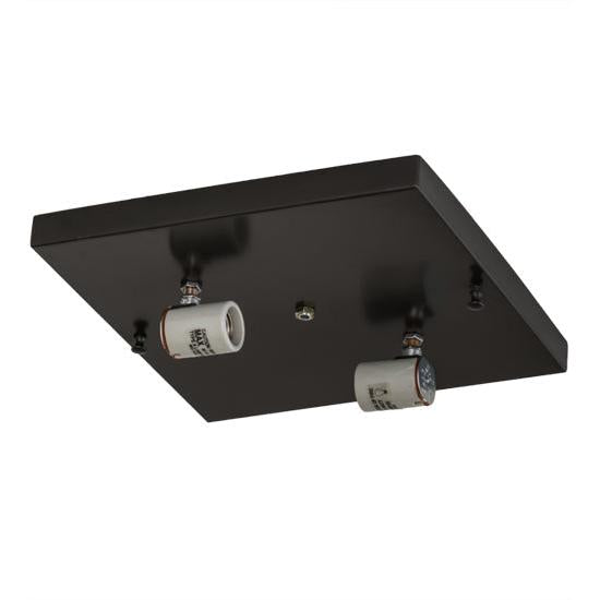 Meyda Lighting Hyde Park 17" Brown Flushmount With Beige Iridescent Shade Glass