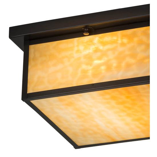 Meyda Lighting Hyde Park 20" Brown Flushmount With Beige Shade Glass