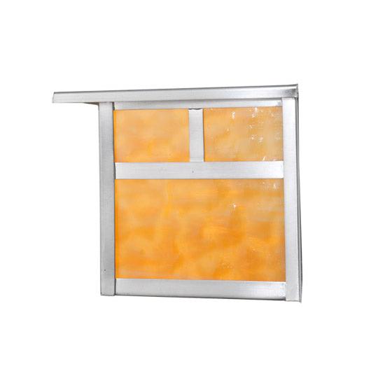 Meyda Lighting Hyde Park 39" 4-Light Brushed Nickel Double Bar Mission Vanity Light With Beige Shade Glass