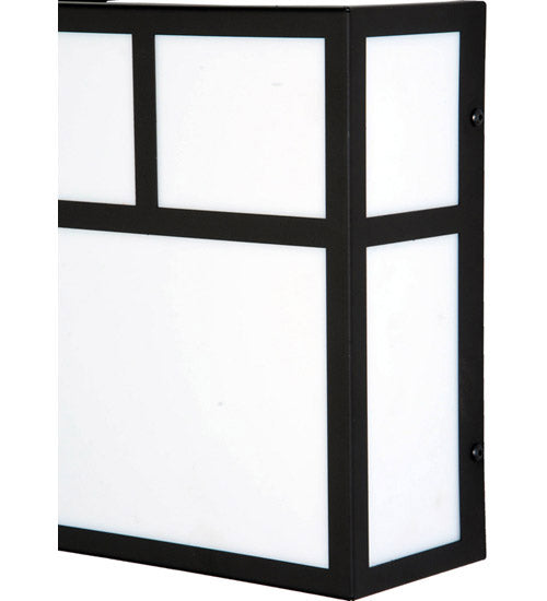 Meyda Lighting Hyde Park 9" 2-Light Oil Rubbed Bronze T Mission Wall Sconce With White Statuario Idalight Shade Glass