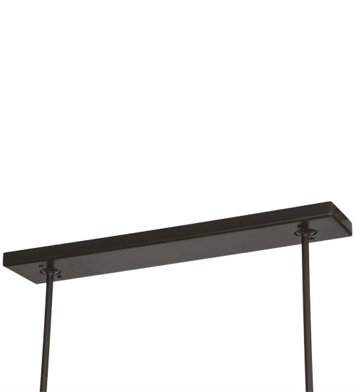 Meyda Lighting Ice Cube 41" 8-Light Timeless Bronze Island Chandelier With Clear Seeded Shade Glass