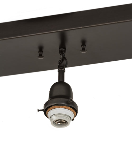 Meyda Lighting Ilona 52" 3-Light Craftsman Brown Island Pendant Light With Chocolate & Beige Shade Glass