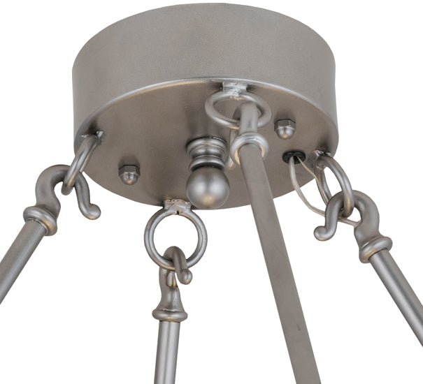 Meyda Lighting Jayne 44" 12-Light 4-Tier Nickel Pendant Light With Whitestone Idalight Shade Glass