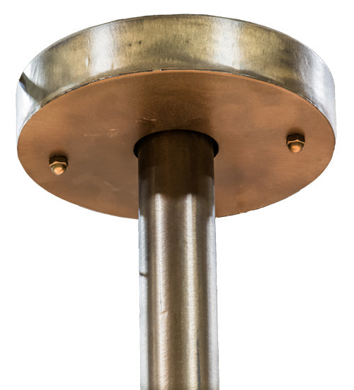 Meyda Lighting Jayne 72" 18-Light 2-Tier Light Burnished Antique Copper Pendant Light With Travertine Idalight Shade Glass