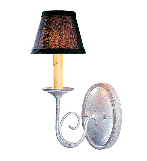 Meyda Lighting Jenna 5" Pewter Wall Sconce With Black Textrene Shade