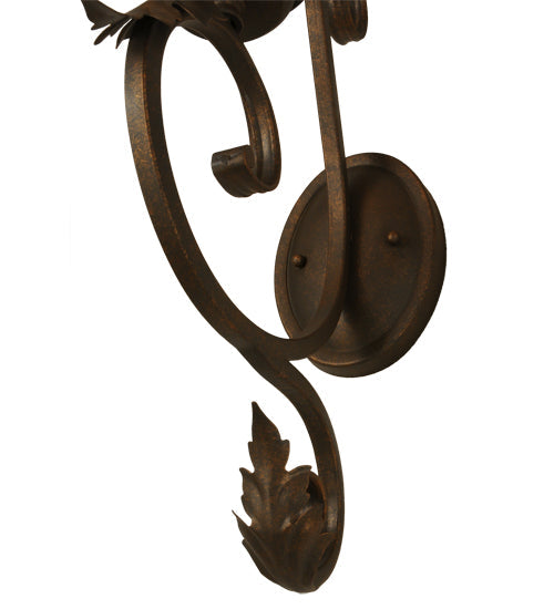Meyda Lighting Josephine 5" Gilded Tobacco Wall Sconce With Amber Faux Candlelight