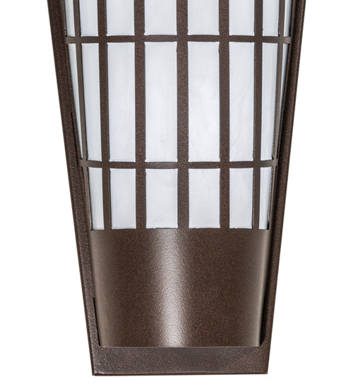 Meyda Lighting Kalahari 18" LED Cafe Noir Exterior Wall Sconce With Fleshtone Idalight Shade Glass