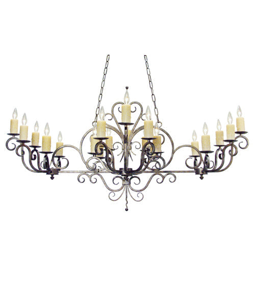 Meyda Lighting Kean 60" 20-Light Corinth Chandelier With Ivory Faux Candlelight
