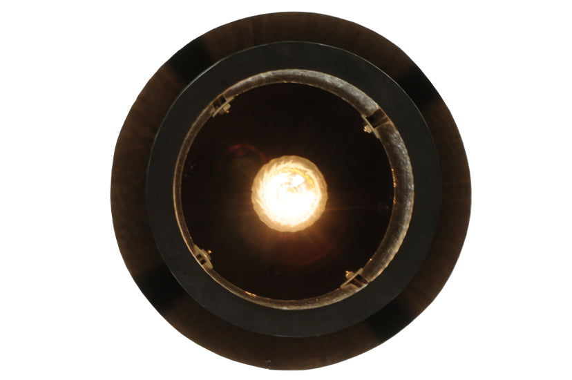 Meyda Lighting Keebler 9" Craftsman Brown Flush Mount Light With Clear Seeded Shade Glass