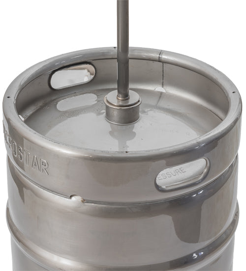 Meyda Lighting Keg 16" Stainless Steel Pendant Light With Amber Shade