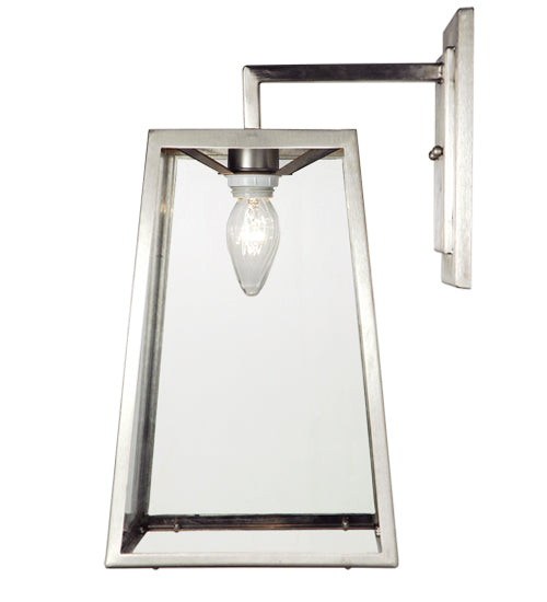 Meyda Lighting Kellie 9" Brushed Stainless Steel Wall Sconce With Clear Shade Glass
