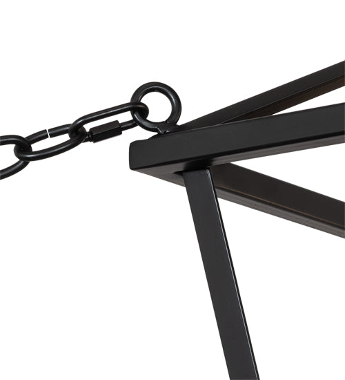 Meyda Lighting Kitzi 32"Sq 4-Light Flat Black & White Tapered Pendant Light With White Faux Candlelight