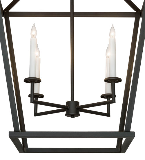 Meyda Lighting Kitzi 34" 4-Light Wrought Iron Tapered Pendant Light With White Faux Candlelight