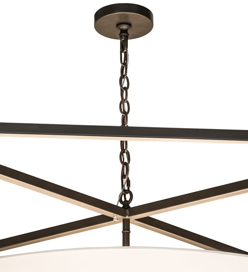 Meyda Lighting Kitzi 68" 6-Light Timeless Bronze Cilindro Pendant Light With White Textrene Shade