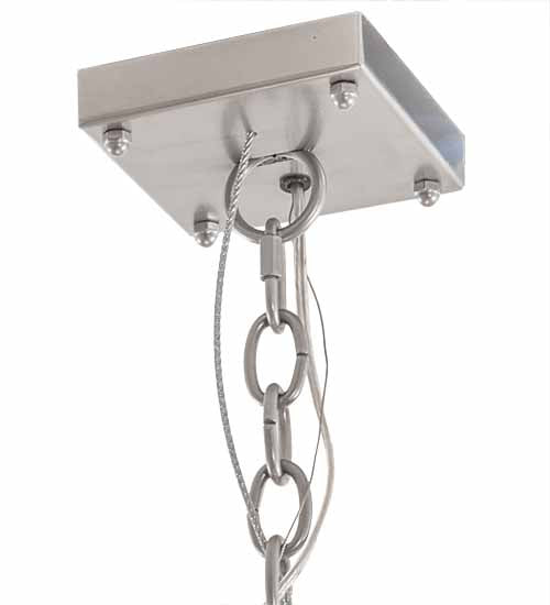 Meyda Lighting Kitzi Box 34" 8-Light Nickel Pendant Light With Clear Shade Glass