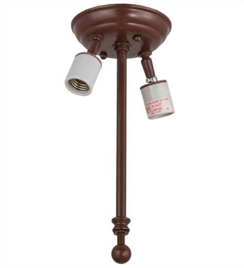 Meyda Lighting Labrador Retriever 24" 2-Light Rust Flush Mount Light With Beige Iridescent Shade Glass