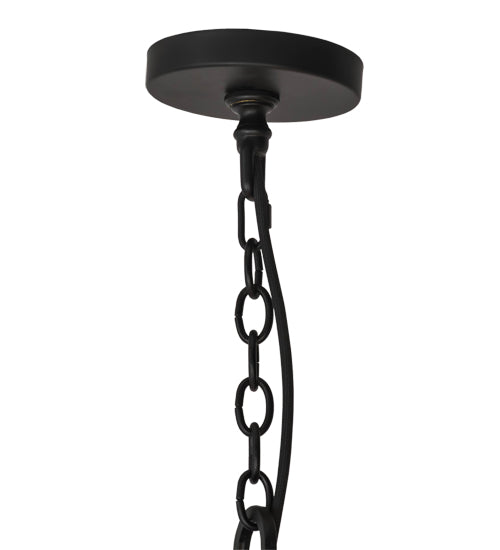 Meyda Lighting Lakeshore 48" 15-Light Satin Black Wrought Chandelier With Ivory Faux Candlelight