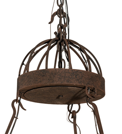 Meyda Lighting Lakeshore 54" 21-Light 3-Tier Distressed Chestnut Chandelier