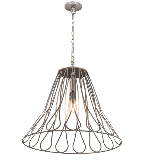 Meyda Lighting Larme 194976 26" Matte Clear Steel Pendant Light