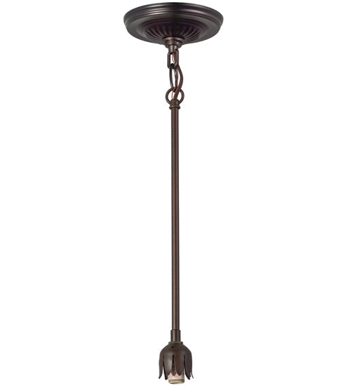 Meyda Lighting Lavender Pond Lily 5" Mahogany Bronze Mini Pendant Light With Lavender Shade Glass