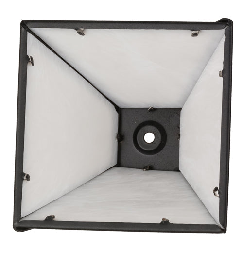 Meyda Lighting Leaf Edge 11" Textured Black Frame With Whitestone Idalight Shade