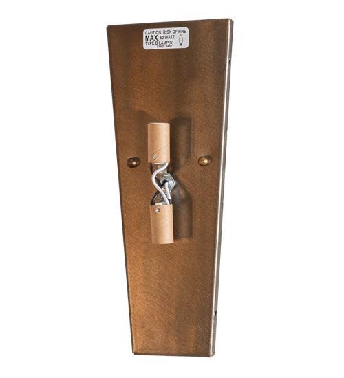 Meyda Lighting Leaping Trout 5" 2-Light Antique Copper Wall Sconce With Honey Art Shade Glass
