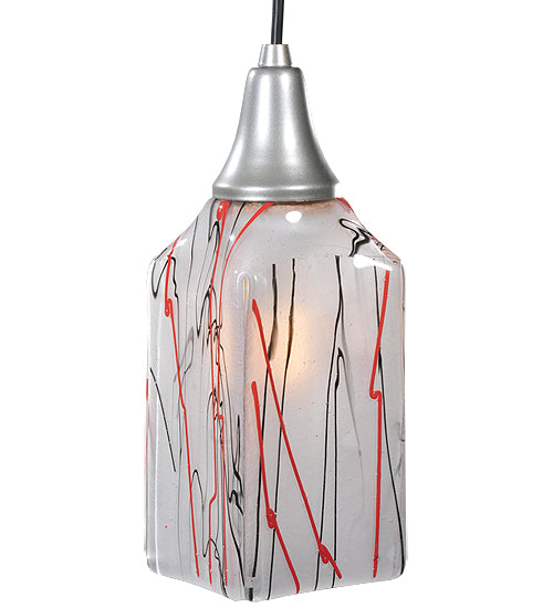 Meyda Lighting Licorice 19" 2-Light Nickel Draped Island Pendant Light With White Shade Glass
