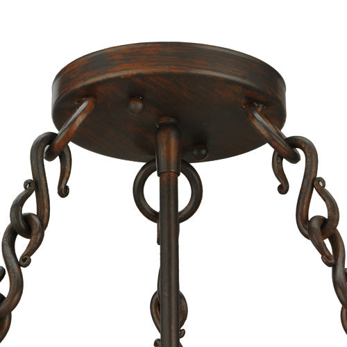 Meyda Lighting Lilliana 12" 3-Light Rustic Iron Inverted Pendant Light With Sahara Taupe Idalight Shade