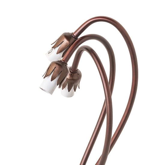 Meyda Lighting Lily 16" 3-Light Gooseneck Mahogany Bronze Table Lamp Base