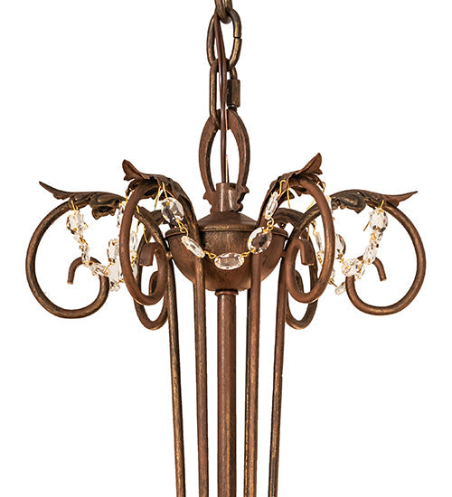 Meyda Lighting Lindsay 26" 6-Light Cortez Gold Chandelier With Ivory Faux Candlelight