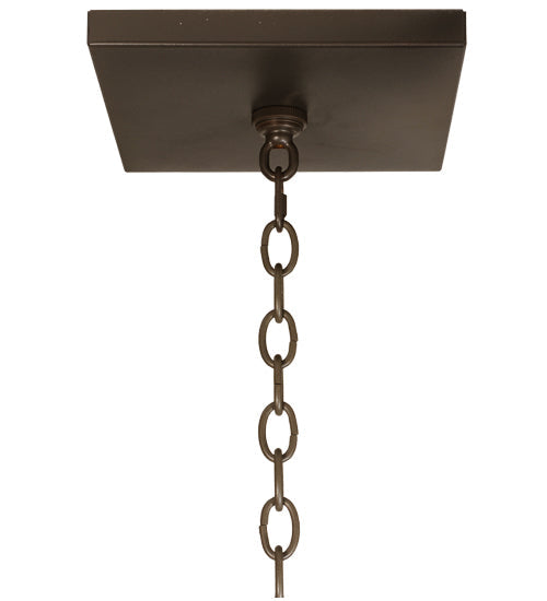 Meyda Lighting Lineage 38" 4-Light Timeless Bronze Inverted Pendant Light With Amber Mica Shade Glass
