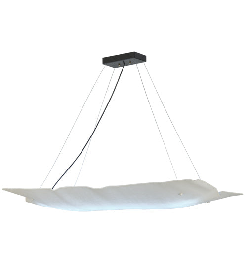 Meyda Lighting Linne 36" LED Timeless Bronze Inverted Pendant Light With White Linen Shade