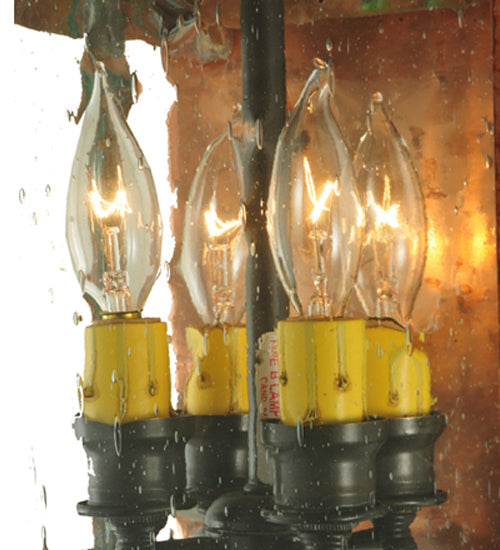 Meyda Lighting Locke 11" 4-Light Natural Copper Wall Sconce With Clear Seeded Shade Glass