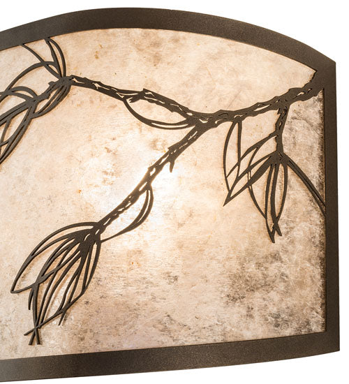 Meyda Lighting Lone Pine 20" 2-Light Tyler Bronze Vanity Light With Silver Mica Shade Glass