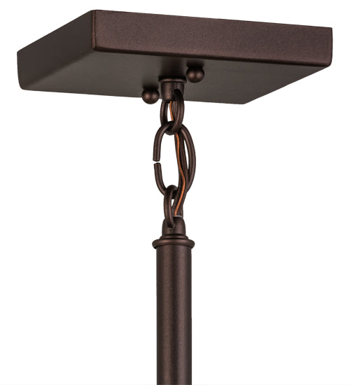 Meyda Lighting Lone Wolf 17" Mahogany Bronze Pendant Light With White Shade Glass
