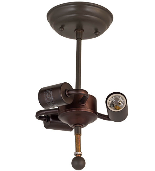 Meyda Lighting Loon 166369 20" 3-Light Timeless Bronze Flush Mount Light With Silver Mica Shade Glass