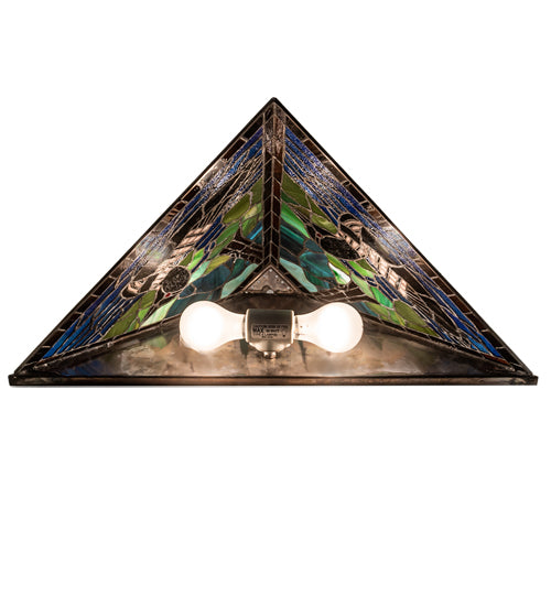 Meyda Lighting Loon 24" 2-Light Wall Sconce With Multi-Colored Shade Glass