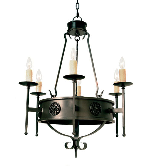 Meyda Lighting Lorenzo 30" 6-Light French Bronze Chandelier