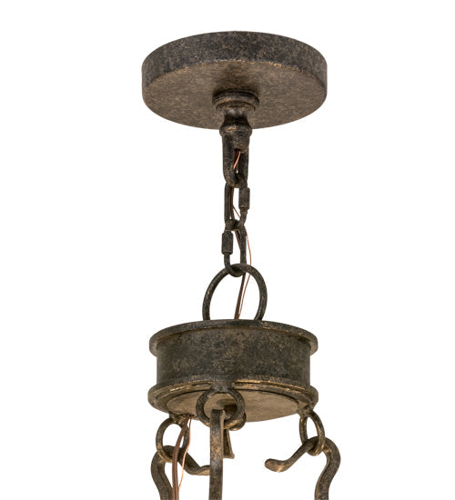 Meyda Lighting Lorenzo 30" 6-Light Golden Bronze Chandelier With Amber Faux Candlelight