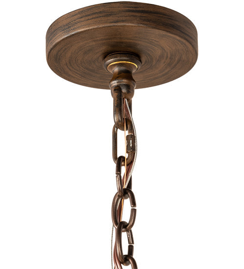 Meyda Lighting Lorenzo 48" 12-Light 2-Tier Classic Rust Chandelier With Ivory Faux Candlelight