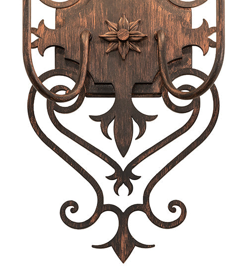 Meyda Lighting Louisa 11" 2-Light Cimarron Bronze Wall Sconce With Ivory Faux Candlelight
