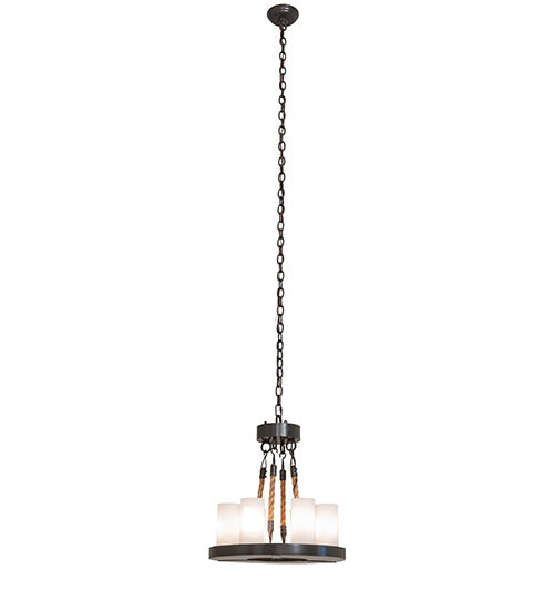 Meyda Lighting Loxley 18" 6-Light Timeless Bronze Chandelier With White Statuario Idalight Shade