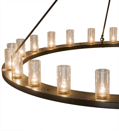 Meyda Lighting Loxley 184951 72" 24-Light Timeless Bronze Chandelier With Clear Seeded Shade Glass